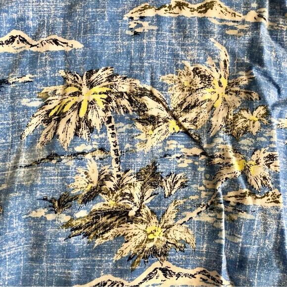 GAP A-Line Blue Smocked Back Tropical Print Blue Yellow Dress Women’s Size S - Picture 3 of 9